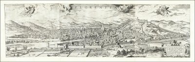 Hieronymus Cockin Firenzen näkymä vuodelta 1557, jonka Paul van der Houve julkaisi vuonna 1601. tekijältä Hieronymus Cock