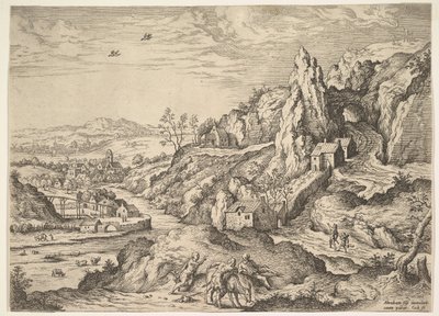Abraham ja Iisak matkalla uhriin, 1558. tekijältä Hieronymus Cock