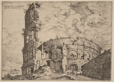 Näkymä Colosseumille tekijältä Hieronymus Cock