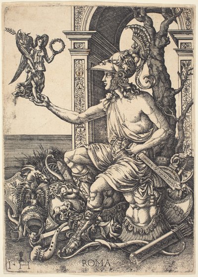 Rooman personifikaatio tekijältä Hieronymus Hopfer after Giovanni Battista Palumba