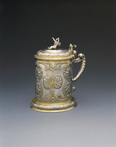 Tankard, Danzig, n. 1700 (kullattua hopeaa) tekijältä Hieronymus II Holl
