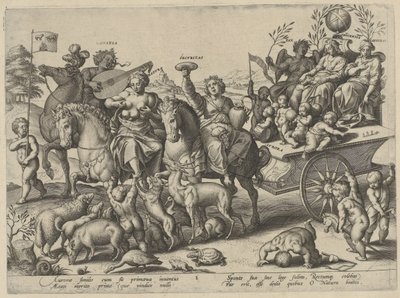lapsuus The Four Ages of Man and Death (sarjan nimi) tekijältä Hieronymus Wierix