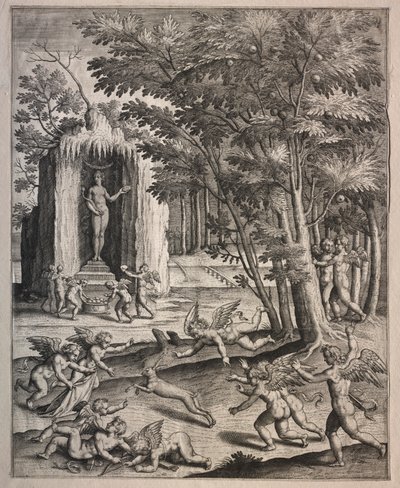 Cupidit pelissä. tekijältä Hieronymus or Jerome Wierix