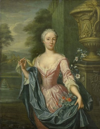 Pieter Teding van Berkhoutin vaimon Claudine van Royenin (s. 1712) muotokuva tekijältä Hieronymus van der Mij
