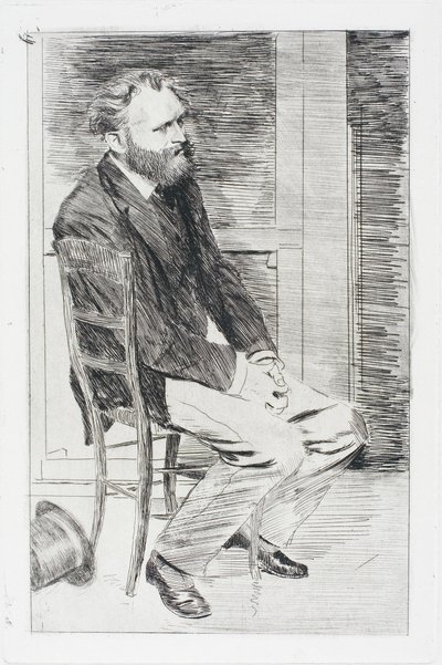 Manet istumassa, oikealle kääntyneenä tekijältä Hilaire Germain Edgar Degas