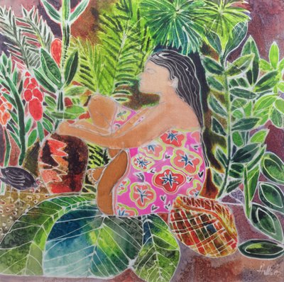 Potter in the Tropics (värilliset musteet silkille) tekijältä Hilary Simon