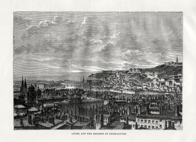 Lyon ja Croix-Roussen vuoret, Ranska, 1879 tekijältä Hildibrand