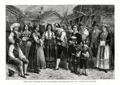 Tyypit ja puvut Norjassa, 1879. tekijältä Hildibrand