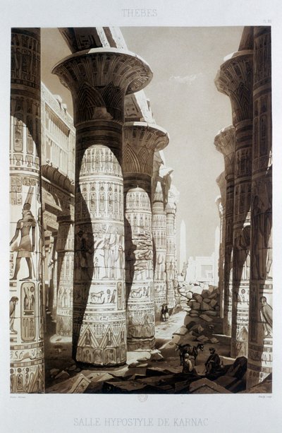 "Hypostyle Hall, Thebes, Karnak", Egypti, 1841 tekijältä Himely
