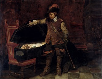 Oliver Cromwell (1599-1658) Kaarle I:n (1600-49) arkun avaaminen 1831 (öljy kankaalle) tekijältä Hippolyte (1797 1856) Delaroche