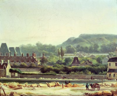 Hopital Saint-Louis ja Buttes-Chaumont vuonna 1830 tekijältä Hippolyte Adam