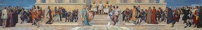 Ecole des Beaux-Artsin istuntosali, n. 1836-1841 (öljy paperille liimattu kankaalle) tekijältä Hippolyte Delaroche