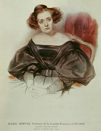 Marie Dorval (1798-1849) asussa, 1831 (wc paperilla) tekijältä Hippolyte Delaroche