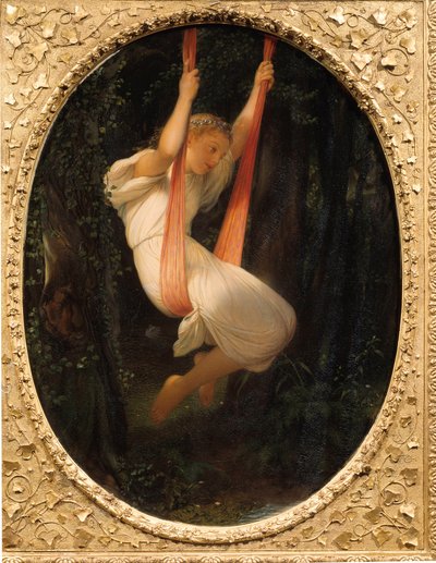 Nuori tyttö keinussa Paul Delarochen maalaus tekijältä Hippolyte Delaroche