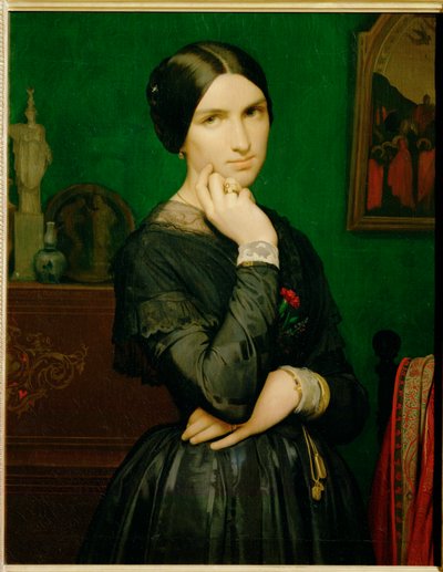 Mme. Hippolyte Flandrin (maalaus kankaalle) tekijältä Hippolyte Flandrin