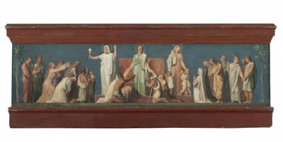 Luonnos Saint-Vincent-de-Paulin kirkkoa varten: Kolme teologista hyveellisyyttä, n. 1848 (öljy puulle). tekijältä Hippolyte Flandrin