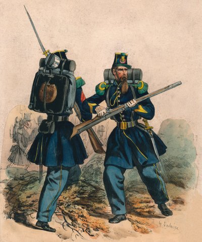 Chasseurs A Pied, 1800-luvun puolivälissä. tekijältä Hippolyte Lalaisse