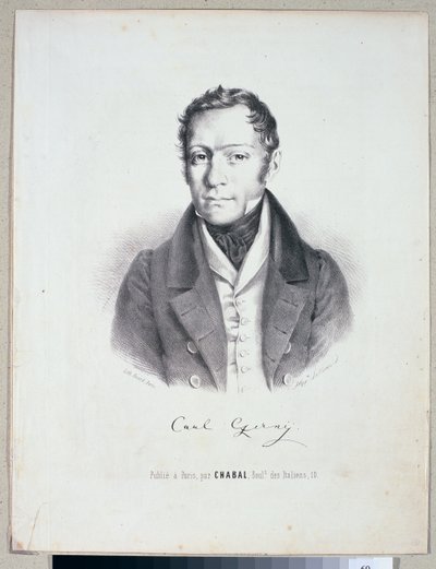Carl Czerny (1791-1857) Huardin kaiverruttamana. tekijältä Hippolyte Lallemand