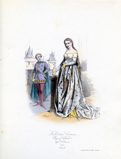 Jalo nainen täydessä mekossa tekijältä Hippolyte Louis and Polydore Pauquet