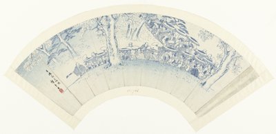 Piirros kukkien ihailusta huvitalojen läpi Seiro hanami ryakuzu (otsikko esineessä) tekijältä Hiroshige (I) , Utagawa