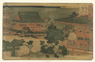 De Kinryuzan Tempel Te Asakusa Asakusa Kinryuzan Bellow m de p aazen in edo Edo meisho tekijältä Hiroshige (II) , Utagawa