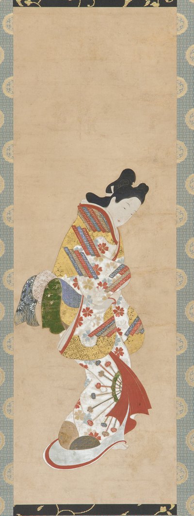 Naisen seisova hahmo, 1700-luku. tekijältä Hishikawa Morofusa
