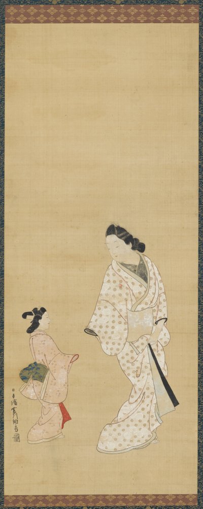 Yujo ja tyttö, 1688-1697. tekijältä Hishikawa Morofusa