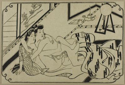 Arkki shunga-albumista tekijältä Hishikawa Moronobu
