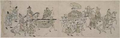 Korean suurlähetystön paraati tekijältä Hishikawa Moronobu