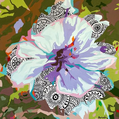 Floral Abstract #4, 2023 (guassi paperille) tekijältä Holly Boruck