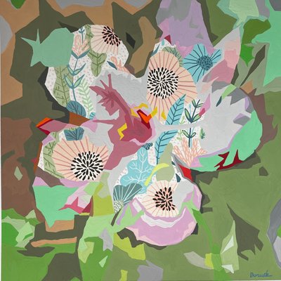 Floral Abstract #5, 2023 (guassi paperille) tekijältä Holly Boruck