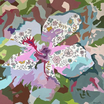 Floral Abstract #7, 2023 (guassi paperille) tekijältä Holly Boruck