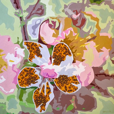 Floral Abstract #9, 2023 (guassi paperille) tekijältä Holly Boruck