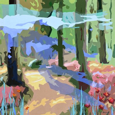 Landscape Obscura - 9, 2024 (öljy pellavalle) tekijältä Holly Boruck