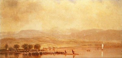 Misty Morning on the Hudson River (öljy kankaalle) tekijältä Homer Dodge Martin