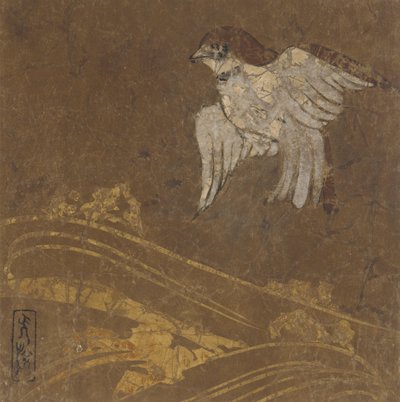 Aallot ja lintu, Edo-kausi, 1500-luvun loppu - 1600-luvun alku. tekijältä Hon