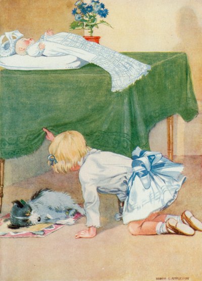Kuvitus Josephinen syntymäpäivää varten (väri litho) tekijältä Honor Charlotte Appleton