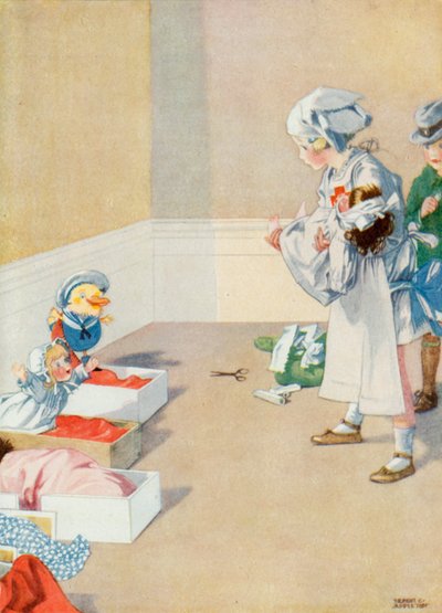 Kuvitus Josephinen syntymäpäivää varten (väri litho) tekijältä Honor Charlotte Appleton