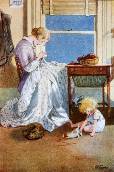 Kuvitus teoksesta "A Treasury of Verse for School and Home", valinnut M.G.Edgar & Eric Chilman (värilitho) tekijältä Honor Charlotte Appleton