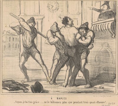 Napolissa: Katsotaanpa, teen hänelle armon... tekijältä Honoré Daumier