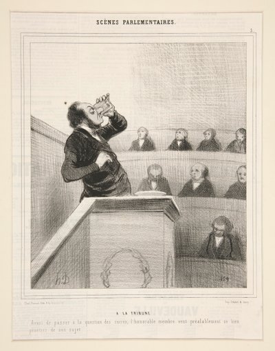 At the Tribune: Ennen kuin siirrymme sokereita koskevaan kysymykseen tekijältä Honoré Daumier
