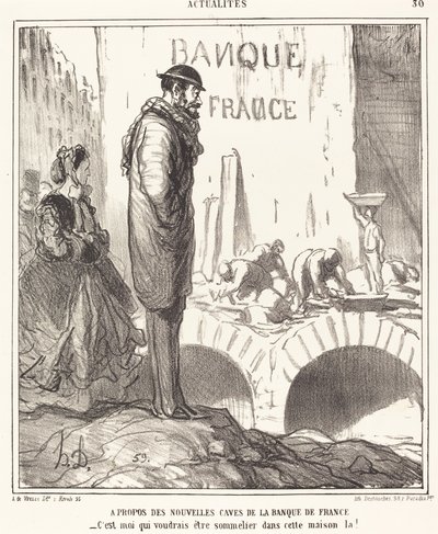 Tietoja Banque de Francen kellareista tekijältä Honoré Daumier