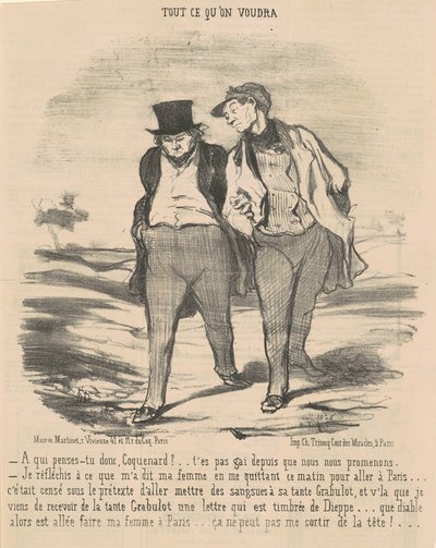 Ketä sinä ajattelet, idiootti? ... tekijältä Honoré Daumier