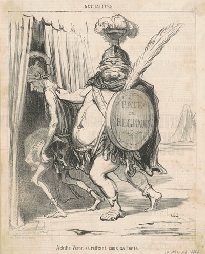 Achille Vèron vetäytyy telttaan tekijältä Honoré Daumier