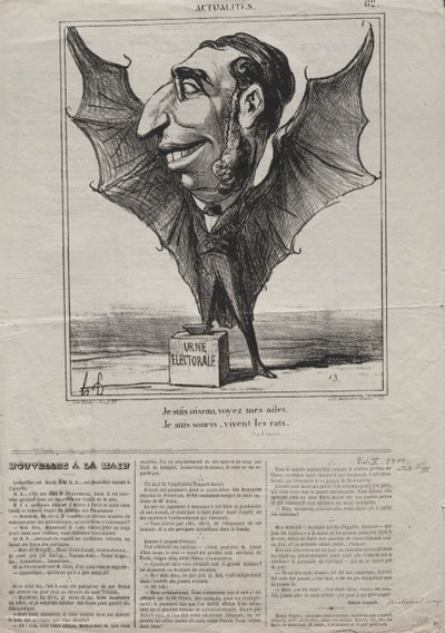 Tosiasiat (nro 62): Olen lintu, katso siipeni.. tekijältä Honoré Daumier