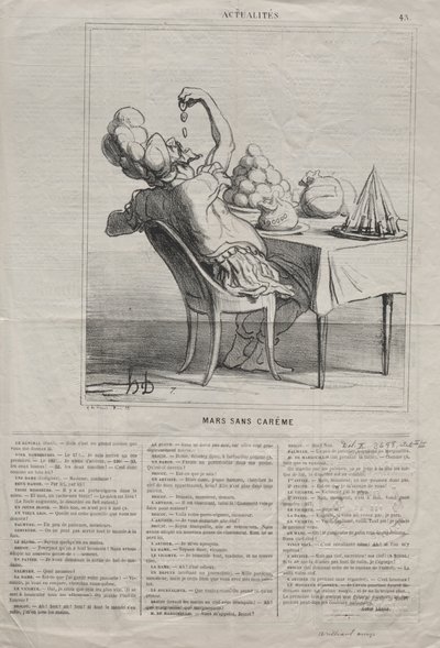 Tosiasiat nro 43: Maaliskuu ilman paastoa, 1869. tekijältä Honoré Daumier