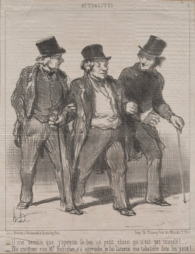 Tosiasiat nro 7: Minusta tuntuu, että huomaan siellä pienen koiran, jolla ei ole kuonoa!..., 1852. tekijältä Honoré Daumier