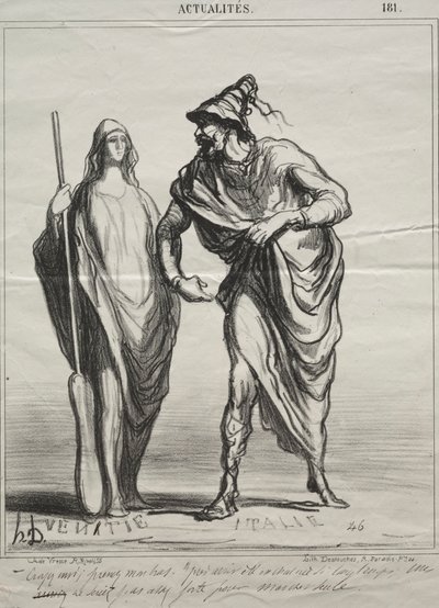 Tosiasiat, levy 181: Miksi pidät minua! Ota käteeni, 1866. tekijältä Honoré Daumier