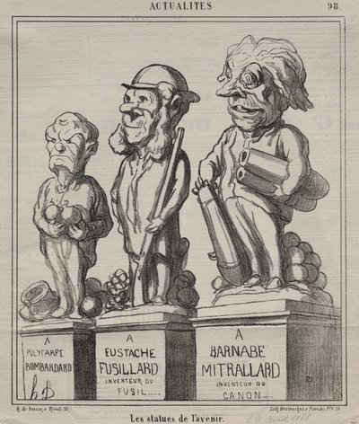 Todellisuustaulu 98: Tulevaisuuden patsaat, 1868. tekijältä Honoré Daumier