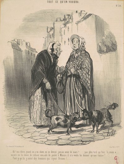 Ah! Rakas, kun sinulla on koira... tekijältä Honoré Daumier